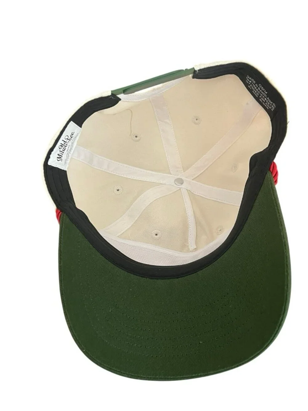 Old Milwaukee Beer Mallard Duck Rope Snapback Hat Cream Green Bioworld Retro NWT
